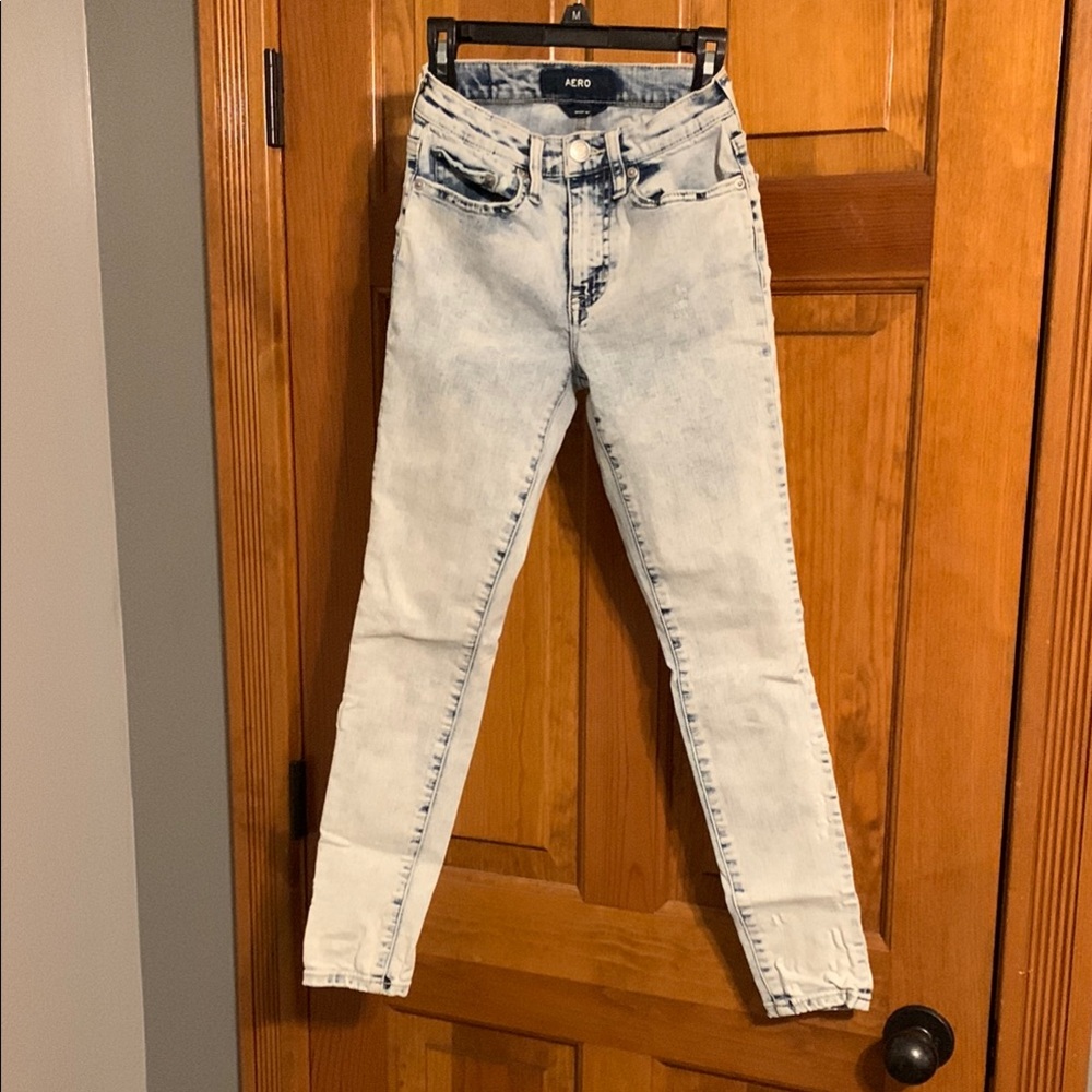 Slim Fit Blue Acid Wash Jeans